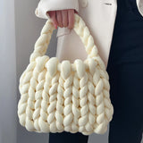 Women Crochet Bag Handbag Woven Chunky Shoulder Bag for Spring Summer,Women Shoulder Bag Handbag Beach Travel Underarm Bag