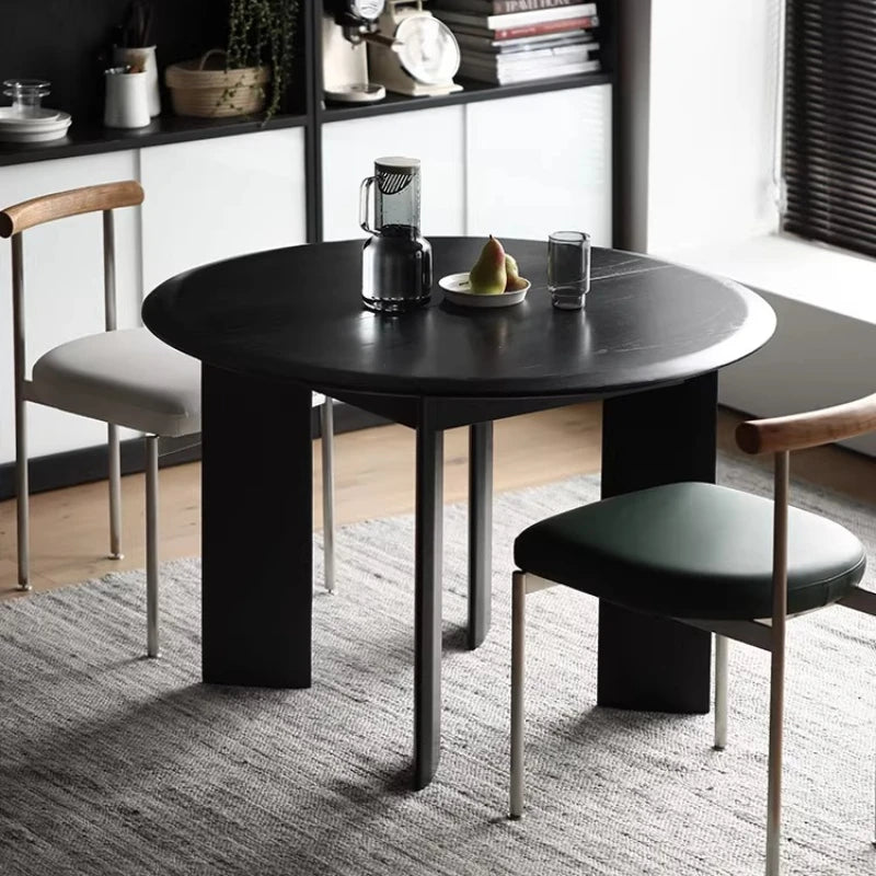 Restaurant Round Dining Table Modern Living Room Lounge Wood Nordic Dining Table Folding High Mesas De Comedor Home Furniture