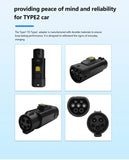 Type 1 to Type 2 EV Charger Adapter 32A EV Charger Connector SAE J1772 to Type 2 Adapter for Electric Vehicle Charging