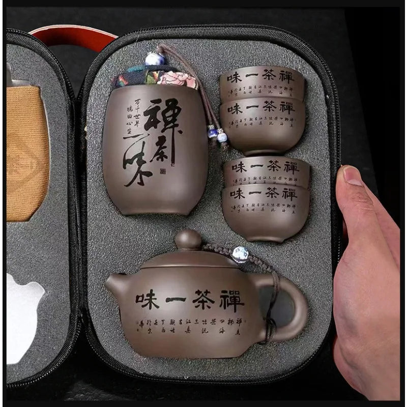 Tea set gifts, travel tea sets, convenient one pot, four cups, quick guest cups, outdoor portable tea sets, cup sets