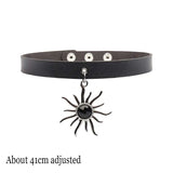 Woman Black Punk Choker Collar Necklace Sexy PU Leather Heart Lock Key Spike Chocker Gothic Cosplay Accessories Party Jewelry