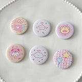 6pcs/set 45mm Cute Cartoon Mini Enamel Pins Kawaii Badges for Bag Denim Jacket Scrapbook Journal Girly Collectible Badge Pins