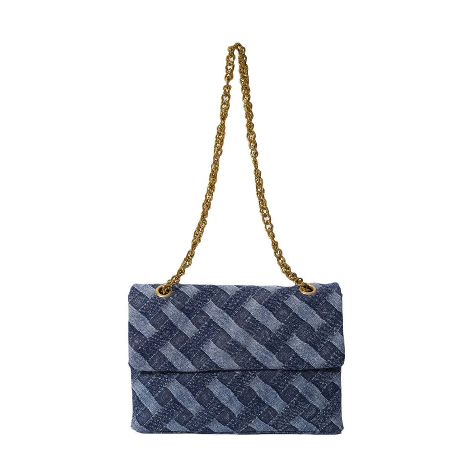 Women's K-G Shoulder Bag For High Quality Braided Denim Chain Crossbody Bag Designer Luxury Handbag Brand Ladies Bag