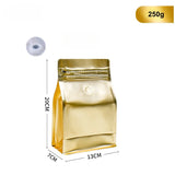 StoBag 50pcs 250g Coffee Beans Packaging Bag with Valve Aluminum Foil Heat Sealing for Powder Tea Nuts Storage Reusable Pouch