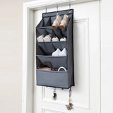 Multi-pockets Wall Storage Bag Large Over Door Hanging Shoe Organiser Behind Doors with 4 Metal Hooks Shoes Rack Storage Bags