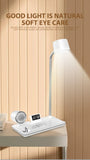 Multifunction LED Desk Lamp Wireless Charger Pad Stand Clock Bluetooth Speaker Night Light USB Port Night Lighting