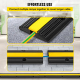 SucceBuy Modular Rubber Speed Bump 1 Channel Driveway Cable Protector Ramp Wire Cover Cord Guard for Parking Lot Warehouses Use