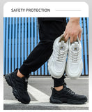 2023 Latest White Safety Shoes Sneakers Men Steel Toe Cap Work Boots Anti-smash Anti-puncture Lightweight Protective Footwear