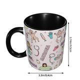 Pink Doctor Nurse Coffee Mugs DIY Customized Enfermera En Apuros Ceramic Milk Tea Mug Cup
