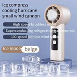 Refrigeration Turbo Cooling Mini Fan USB Adjustable Handheld Fan Suitable Office Outdoor Portable Personal Fan