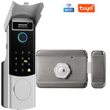 Outdoor Waterproof Smart Tuya Wifi Lock 3D Face Recognition Digital Code Keyless App Fingerprint Lock With Rechargeable Battery