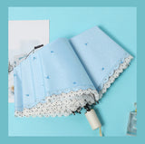 Women's Umbrella Lace Fashion Folding Umbrella Sunshade Umbrella Wind and Rain Resistance Travel Foldable Portable Student Gift