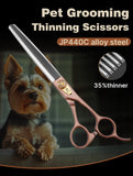 Fenice High-grade 7.5inch JP440C Steel Specials pet grooming thinner scissors Thinning rate 35% Shipping From USA