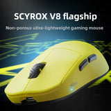 [IN STOCK ] SCYROX V8 8K Wired And Wireless Ultra-Lightweight 36g Gaming Mouse Ergonomics PAW3950 E-Sports Mice PC Gamer Accy