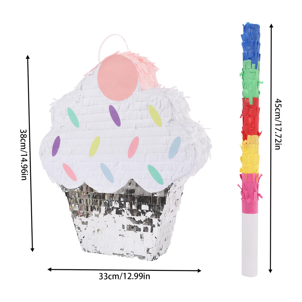 Ice Cream Pinata, Pinata Decoration, Candy Party Pinata w/ PVC Stick  Ice Cream Cake Pinata for Party Decoration Pinata