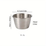 Heavy Duty Thickened 4/12 Pcs Round Stainless Steel Sauce Dishes Reusable Dipping Cups Corrosion-Resistant Commercial Grade