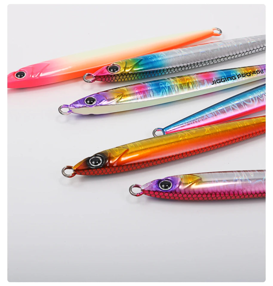 JIGGING PRO Slide Stick Metal Jig 40g 60g Shore Jigging Lure Long Casting Fast Sinking Fall Jigs For Sea Bass Mackerel Kingfish