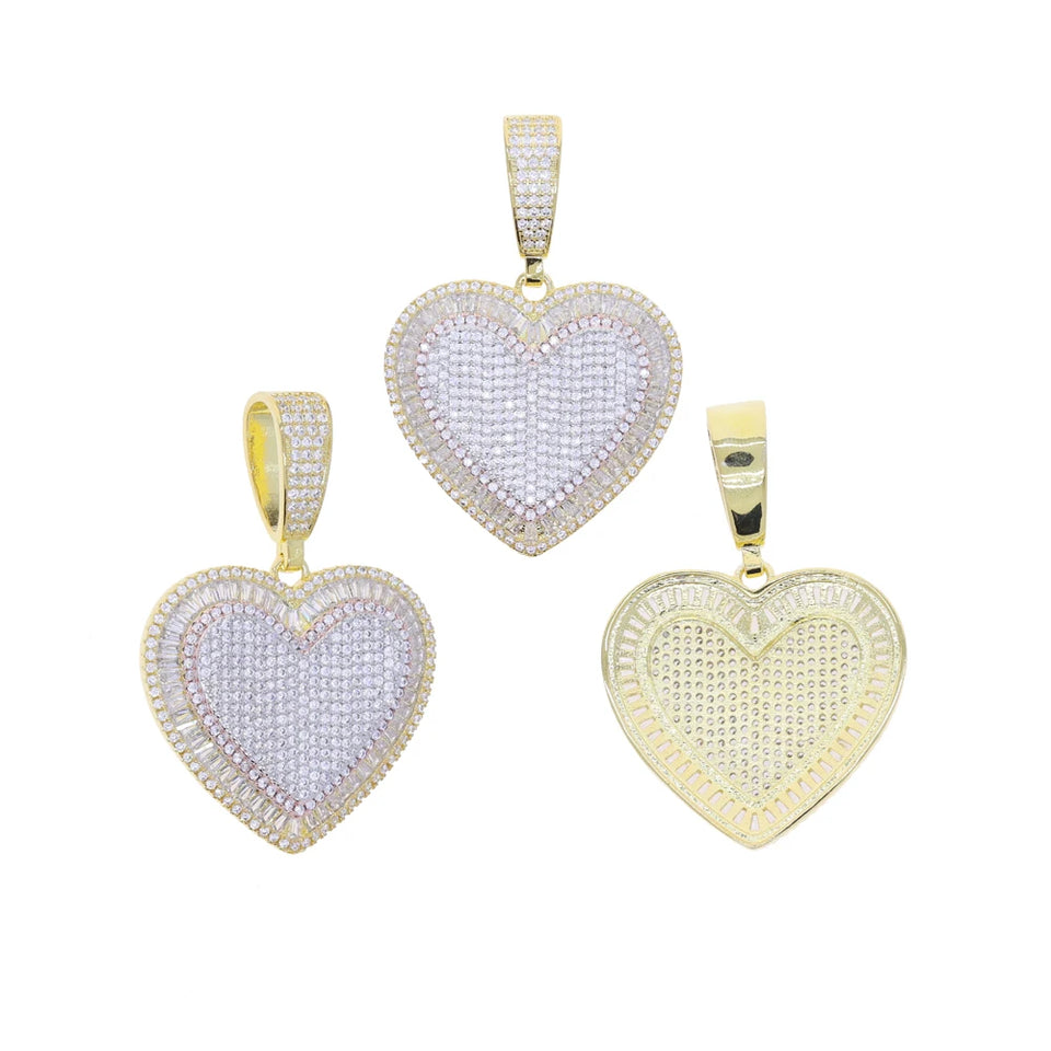 2026 New Arrivals Shiny Heart Shaped Pendant Necklace Micro Pave Bling Cubic Zirconia For Women Fashion Valentine's Day Gift