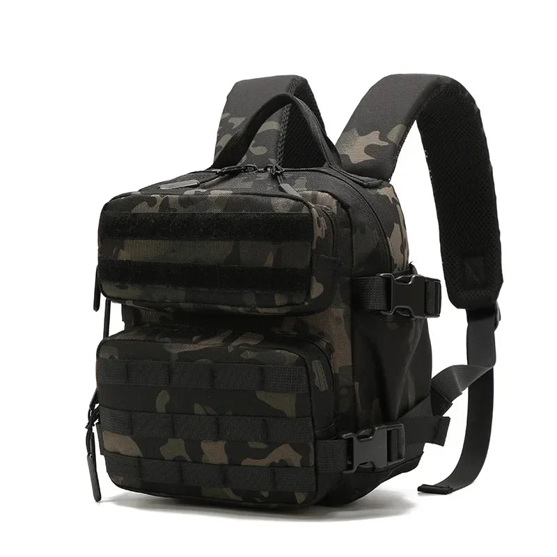 Mini Tactical Backpack for Women Camping Hiking Sports Gym Bag 9L Daily Travel Athlete Fitness Rucksack with Bottle Holder