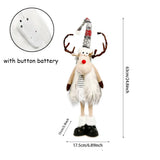 Christmas Large Standing Elk Plush Doll With LED  Lights Navidad Figurine Reindeer Ornaments For Xmas Kid Gift Home Decorations