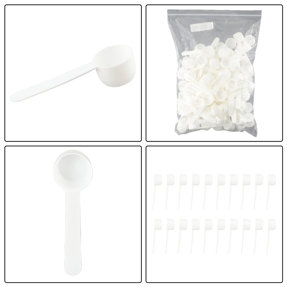 50/100pc 5g White Plastic Measuring Spoon Gram Scoop Food Baking Medicine Powder Milk  Coffee Tea Multifunctional Spoons