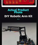 DIY Black Robotic Arm Construction Kit - Learn Welding, Basic Electronics, Circuit Design & Control, Perfect for STEM Projects, Maker Education, Beginners Tech Gift