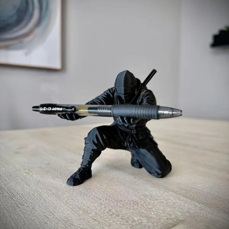 1pc/3pcs 3d Printed Ninja Pen Holder Unique Figurine Stationery Organizer Pencil Figurines Desk Decor Craft For Pen Storage Gift