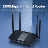 Plery WIFI6 1200Mbps 4G LTE Router 2.4G/5.8G WiFi Router 2*LAN Ports 4G Router Nano SIM Card WPA3 router 5 g sim DC/Type-C Power