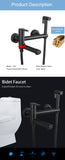 ULA Brass Bidet Faucet Black Toilet Faucet Handheld Toilet Bidet Sprayer Set Hygienic Shower Hot Cold Water Mixer Shower Head