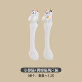 Ins Ceramic Coffee Mug Hanging Ear Mixing Scoop Ice Cream Dessert Scoop Hand-painted Three-dimensional Cat Hanging Scoop