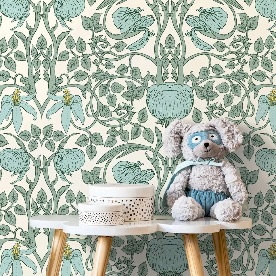Pastel Art Nouveau Wallpaper,Peel and Stick Wallpaper For Home Decoration / Wall Art Wall Decor,Or Tradition Un-paste Wal Mural