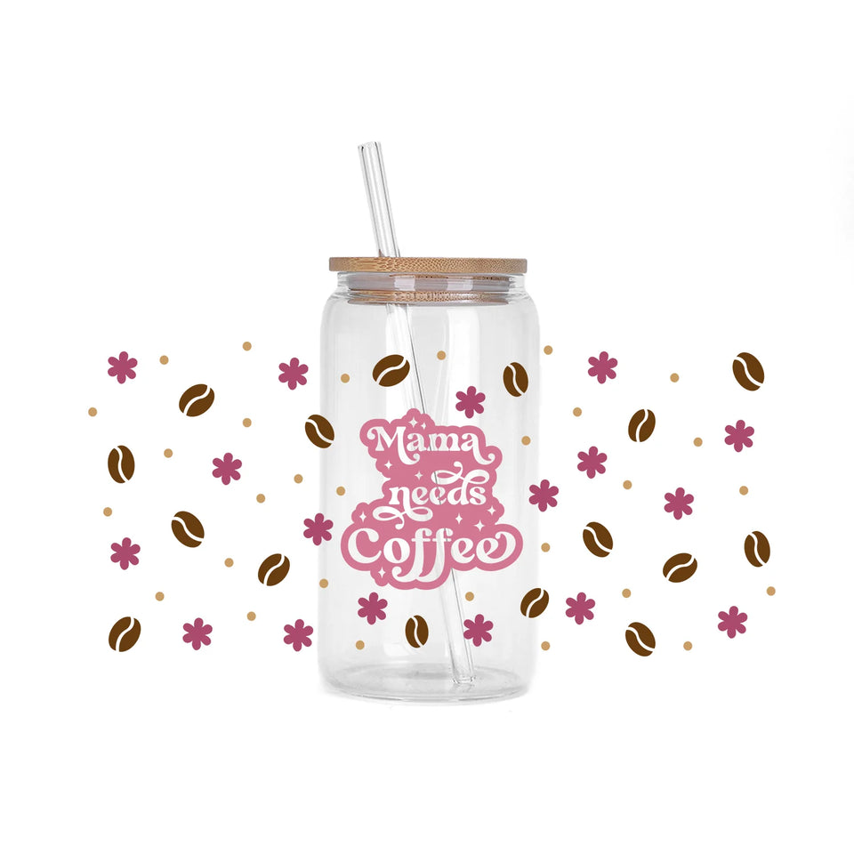 Coffee vibe Series easy peel waterproof DIY decoration decals 3D transfers uvdtf crystal sticker 16oz uv dtf cup wraps