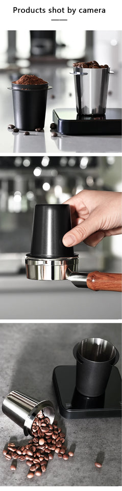 Coffee Dosing Cup 51/58mm Coffee Bean Measuring Cups 304 Stainless Steel Replacement Cafe Barista Tool for Espresso Machine