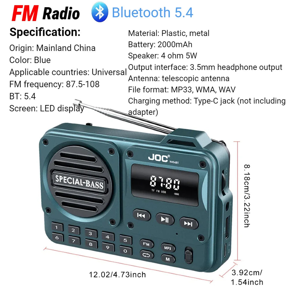 FM/AM Pocket Radio Player Telescopic Antenna Dual Band Music Player Radio Battery Powered Pocket Stereo Radio Built-in Speaker