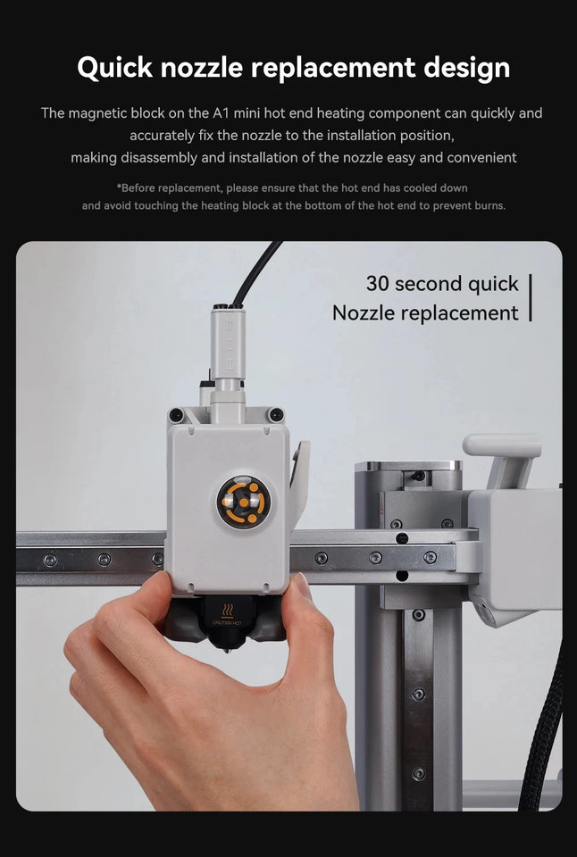 3D Printer Parts for Bambu Lab A1 A1 Mini Assembly Hotend Kit 0.2 0.4 0.6 0.8mm for Bambu Lab A1/A1 mini Nozzle Silicone Brush