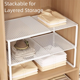 Closet Shelf Wardrobe Organizer Wardrobe Divider Board Stackable Shelves Clother Storage Rack Telescopic Adjustable