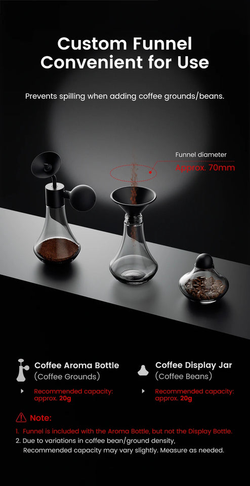 MHW-3BOMBER Coffee Aroma Bottle Coffee Display Jar Glass Creative Fragrance Bottle Coffee Aroma Display Coffee Accessories