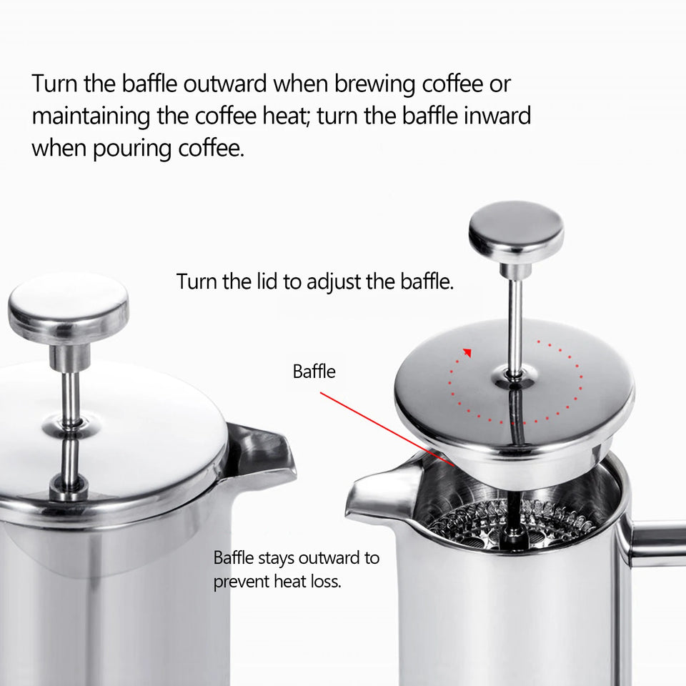 350ml/800ml/1000ml French Press Coffee Maker Stainless Steel Double Walled Insulated Coffee Maker Pot coffee maker coffee pot