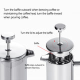 350ml/800ml/1000ml French Press Coffee Maker Stainless Steel Double Walled Insulated Coffee Maker Pot coffee maker coffee pot