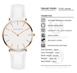 1 Set Women Leather Watches Minimalist Style 6.9mm Ultra Thin Dial Black Gift Box Adjuster Spare Strap Women's Dress Wristwatch