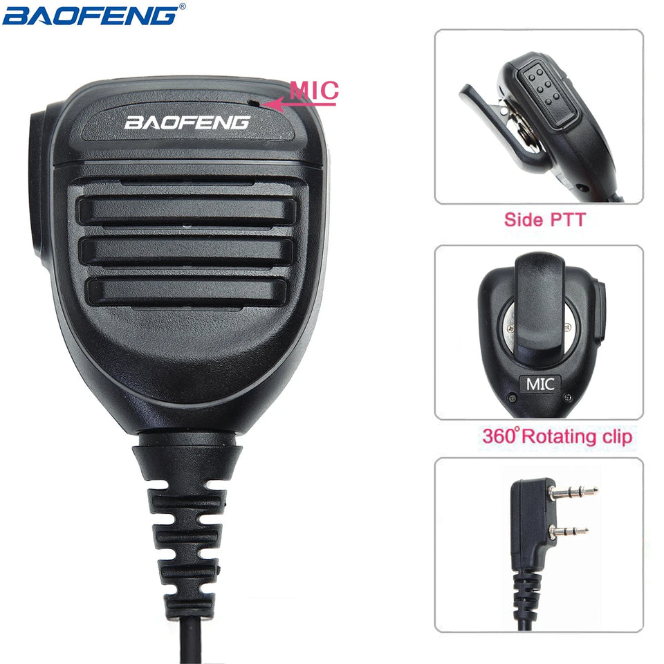 Baofeng BF-780 Dual PTT Remote Shoulder Walkie Talkie Speaker Microphone Mic For UV-5R BF-888S 5RH 21 PRO Quansheng UV-K5 UV-K6