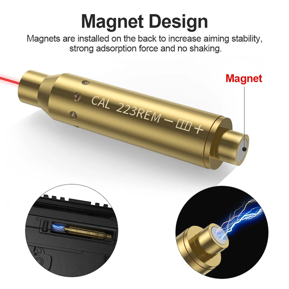 Cal.223REM with magnets Red Laser Calibration Tool - Hunting Accessories Training Shooting Calibrator. ﻿