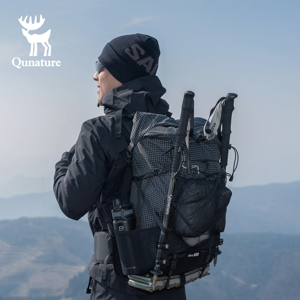 Qunature Backpack Lightweight Mountaineering Hiking Backpack Outdoor Sport 30+5L Breathable Wear-resistant Waterproof Bag