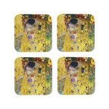The Kiss By Gustav Klimt Coasters Kitchen Placemats Non-slip Insulation Cup Coffee Mats For Decor Home Tableware Pads Set of 4