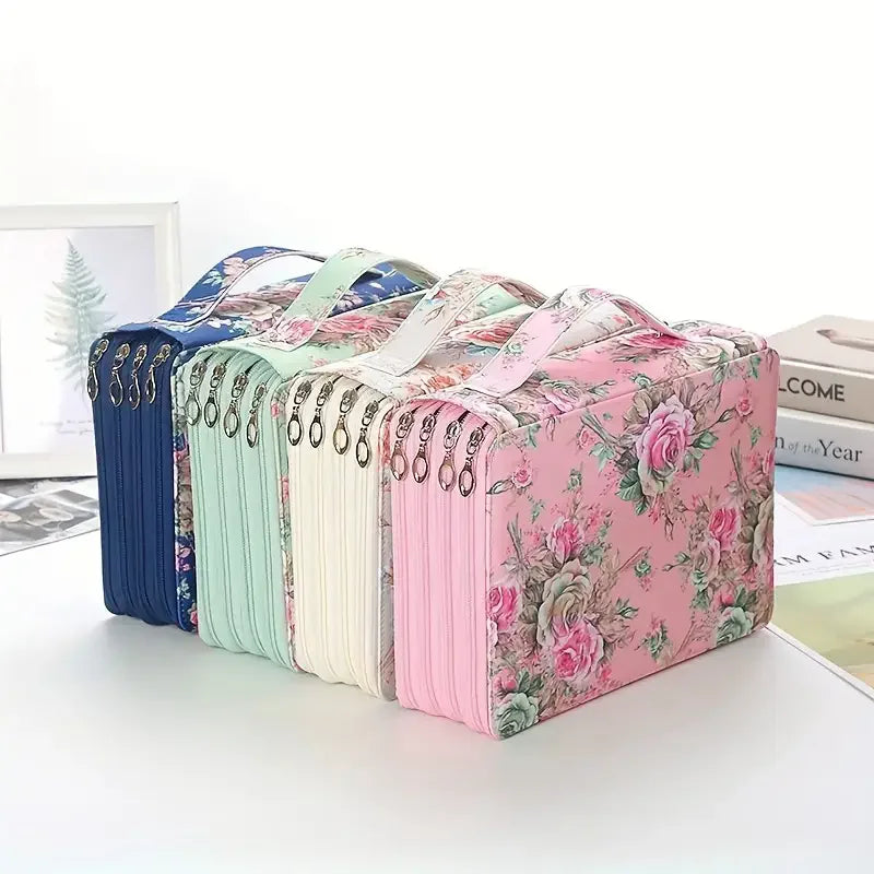 200 hole portable canvas pencil case, pencil stationery shockproof storage bag, large capacity stationery box