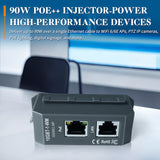 IEEE 802.3af/at/bt 4 Pair Active PoE Injector 2.5G/5G/10G High-Speed PoE++ 90W Max Outut For HD IP Cameras DIN Rail Mounting