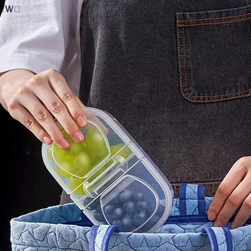 〔W〕Fruit Vegetable Packaging Food Storage Box Kitchen Refrigerator Fresh-keeping Box Classified Grid Food Storage Containers