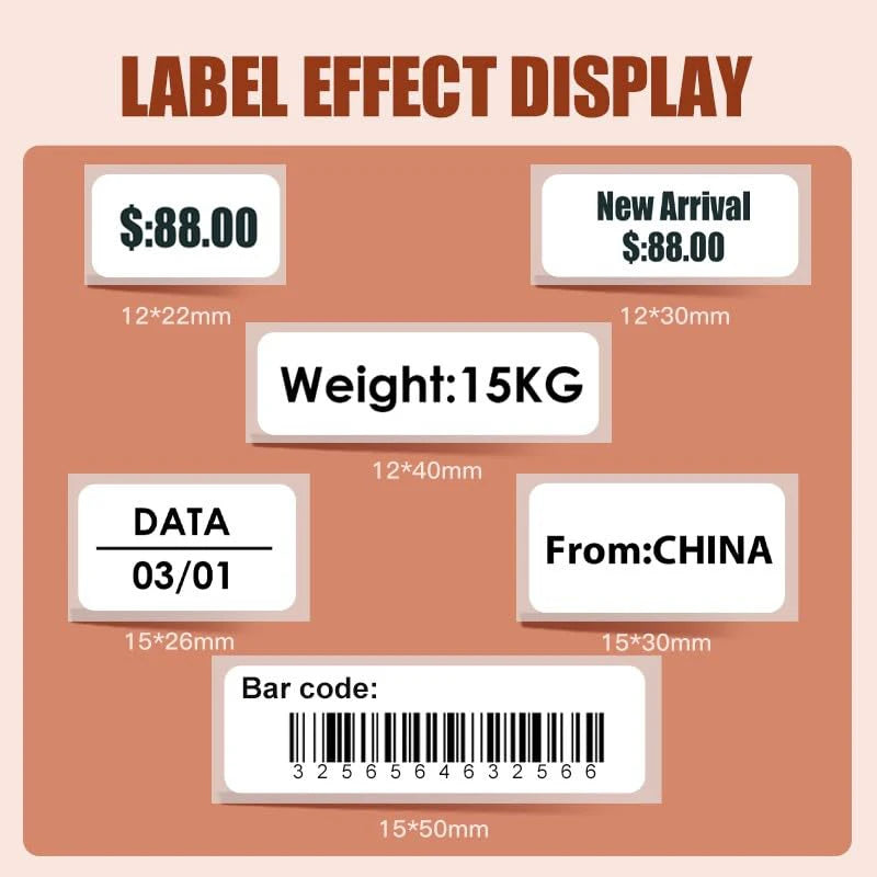 Niimbot 1/3/6 Rolls White Label Waterproof Adhesive Sticker Anti-Oil Paper For B1 B21 Mini Portable Thermal Printer Label Maker