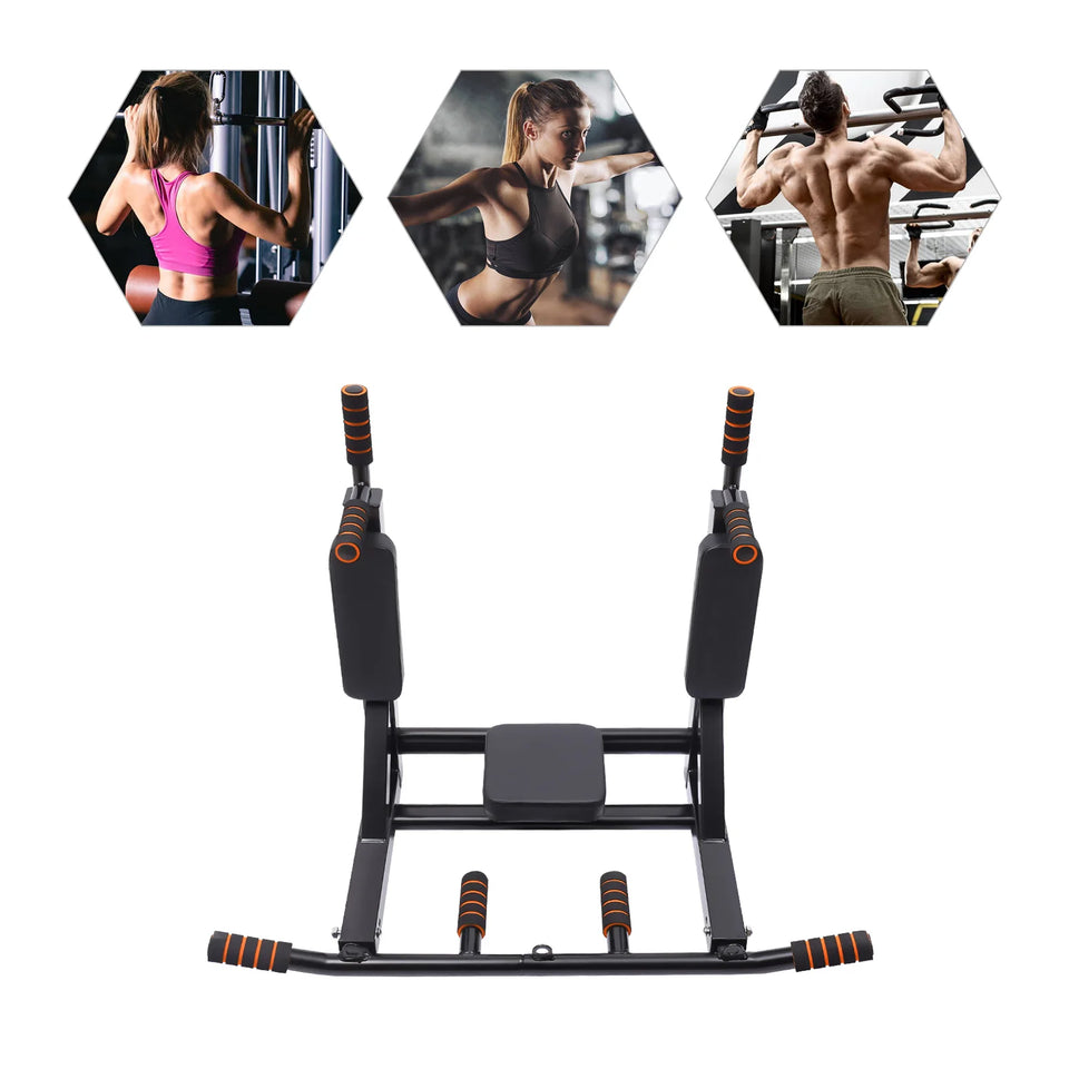 Wall Mounted Pull Up Bar Training Equipment Fitness Dip Stand Supports to 440 Lbs for for Indoor Home Gym Workout