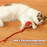 Automatic Interactive Cat Ball Toy Rechargeable Smart Electric Rolling Ball with Faux Tail Mouse Imitation for Dog Cat Training